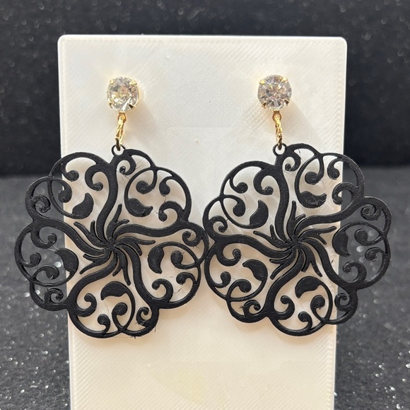 Handmade Jewelry - Black Filigree Earrings